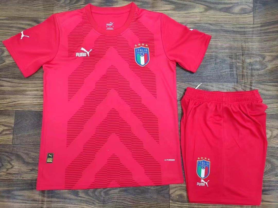 Kids-Italy 22/23 GK Red Soccer Jersey
